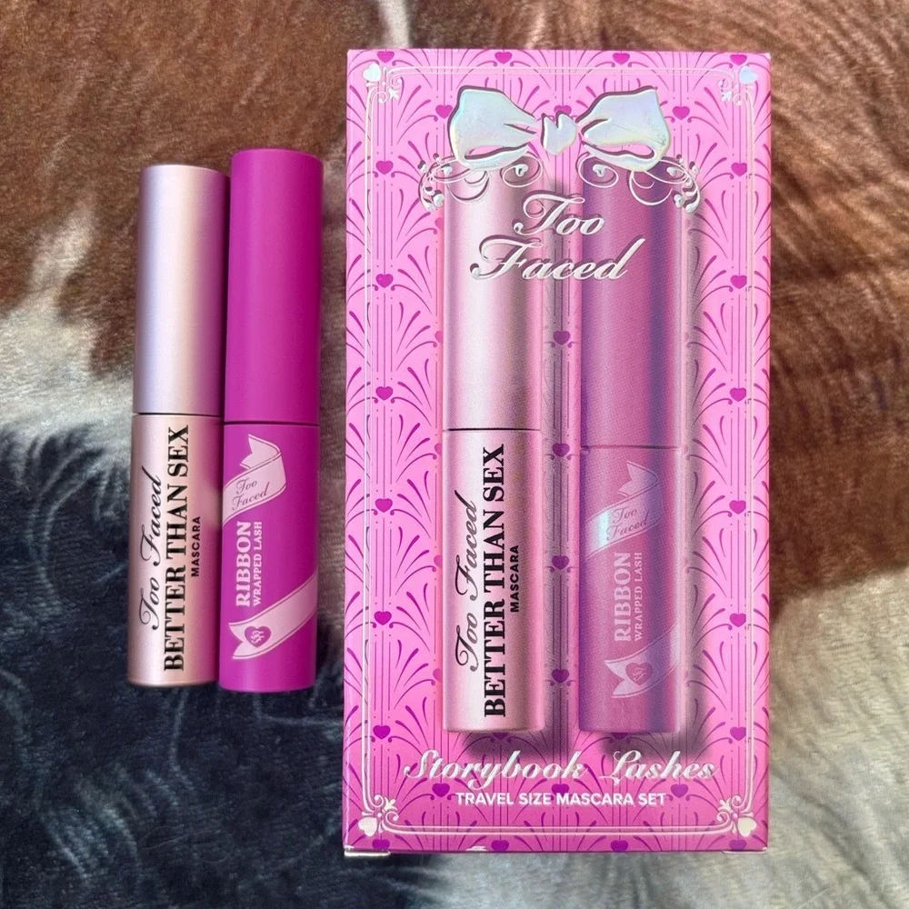 Brand New Too Faced Travel Size Mascara Set Better Than Sex Ribbon Wrapped Lash